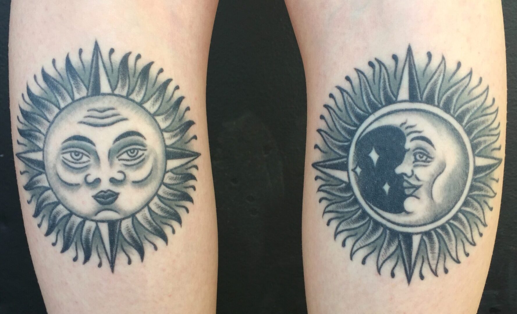 A couple of tattoos that are on each other